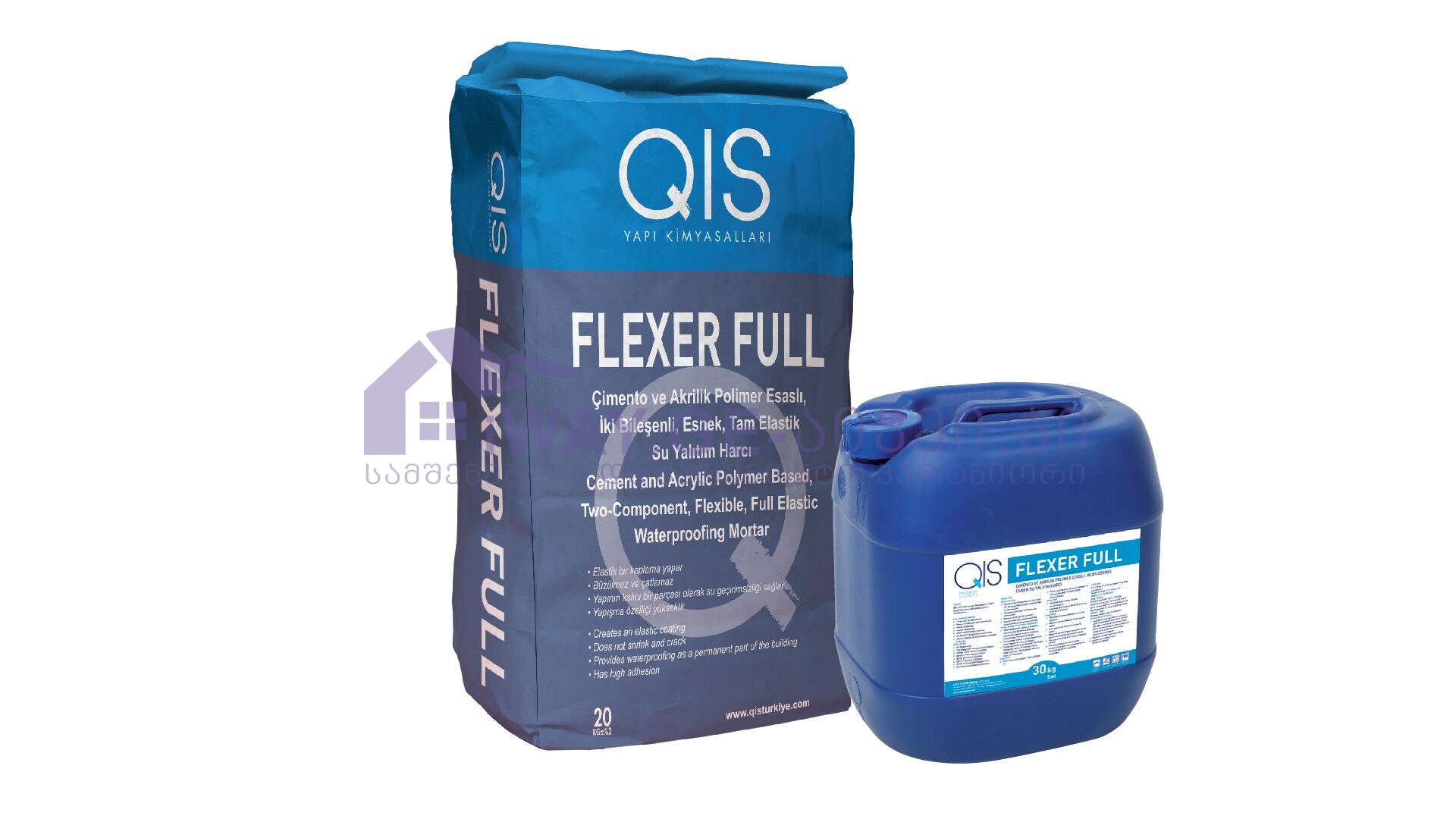 flexer-full-uv-01 ცისფერი ორკოპონენტიანი ჰიდროიზოლაცია QIS FLEXER FULL UV 20+10 კგ - Image 1