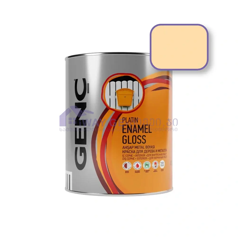 Genc-Enamel-gloss-075-1301 საღებავი ხისა და მეტალისთვის 0.75 ლტ "SILVER"-1301(კრემისფერი) - Image 1