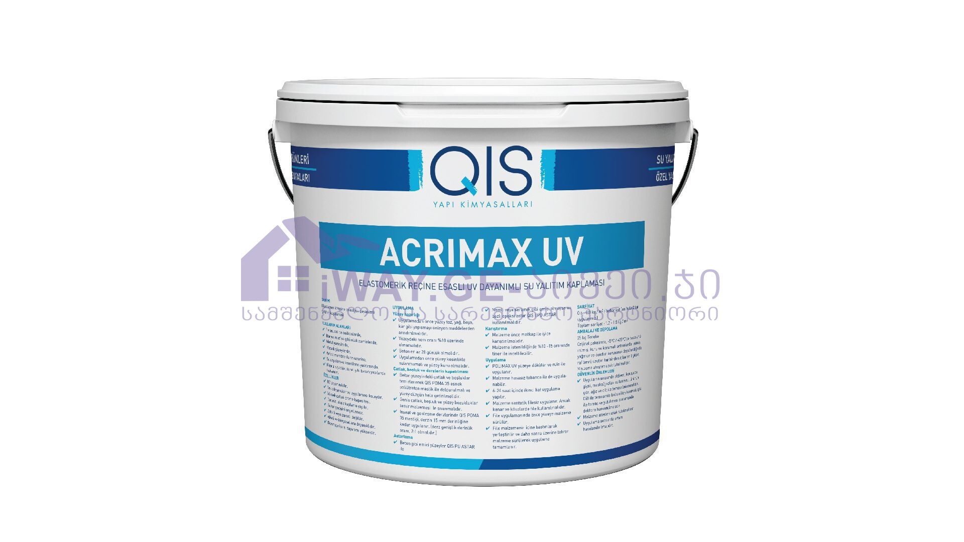 acrimax-uv-01 თხევადი ჰიდროსაიზოლაციო მასალა QIS ACRIMAX UV 20კგ - Image 1