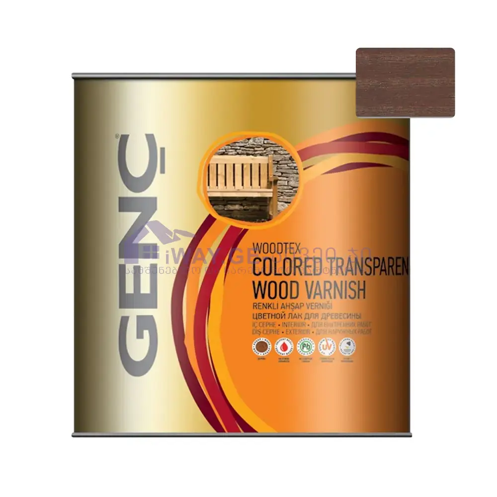 ceviz-2.5 GENC ხის დამცავი ფერადი ლაქი 2.5 ლტ-8500 (კაკალი) - Image 1