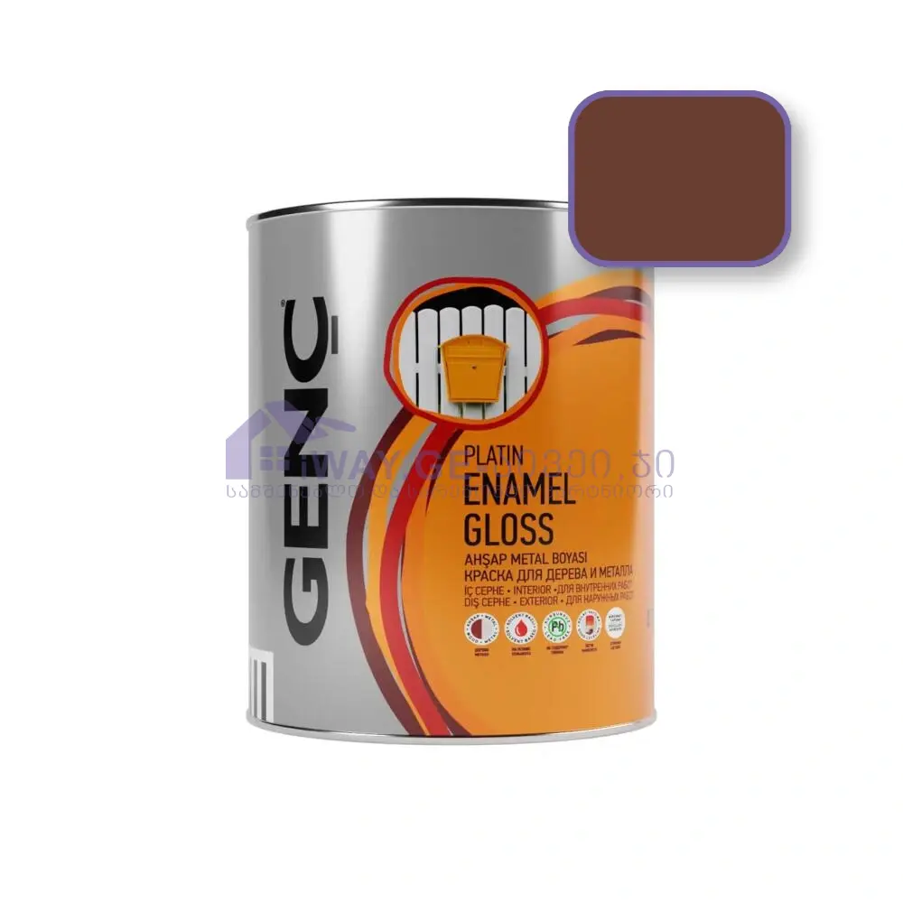 Genc-Enamel-gloss-075-8926 საღებავი ხისა და მეტალისთვის 0.75 ლტ "SILVER"-8926 (ღია ყავისფერი) - Image 1